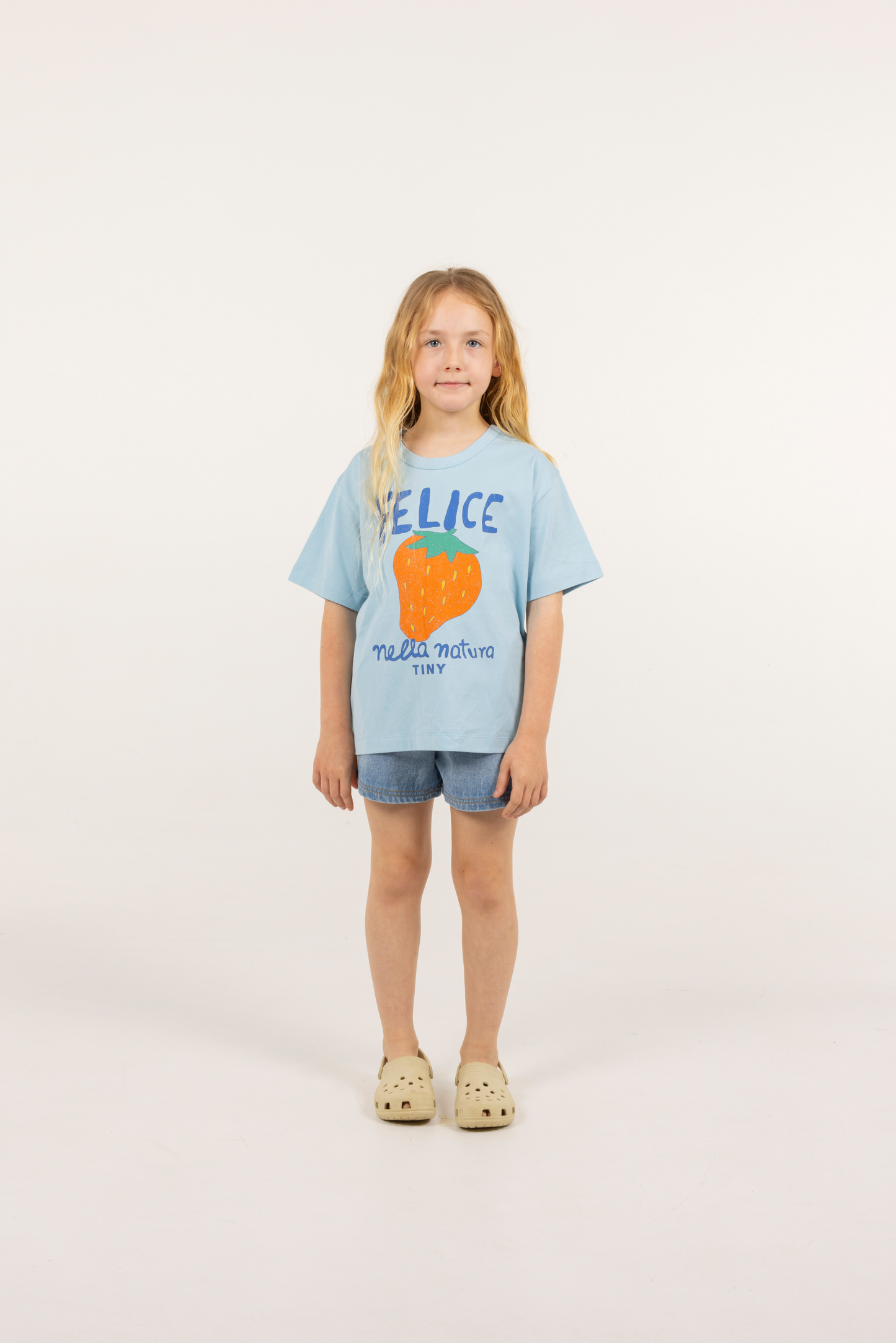 Tinycottons NELLA NATURA graphic tee dusty blue