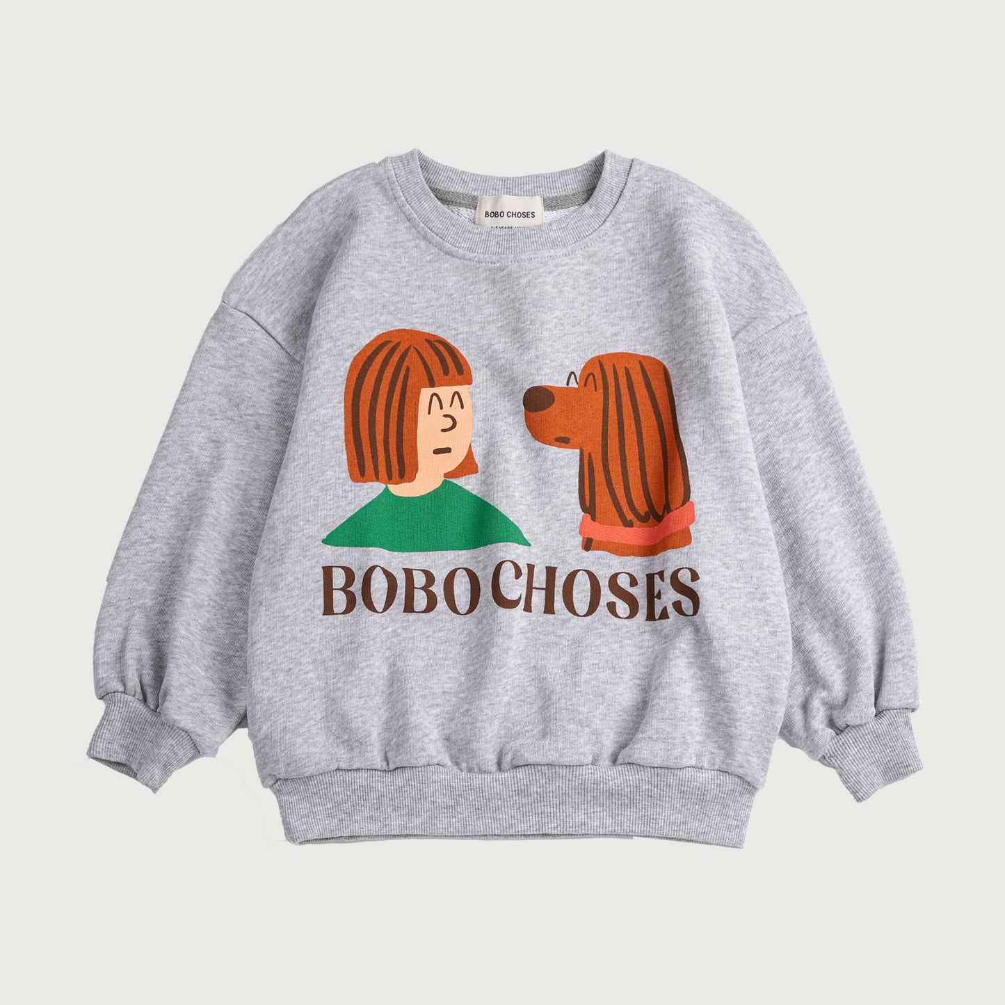 Bobo Choses FRIENDS in a pickle sweatshirt heather grey