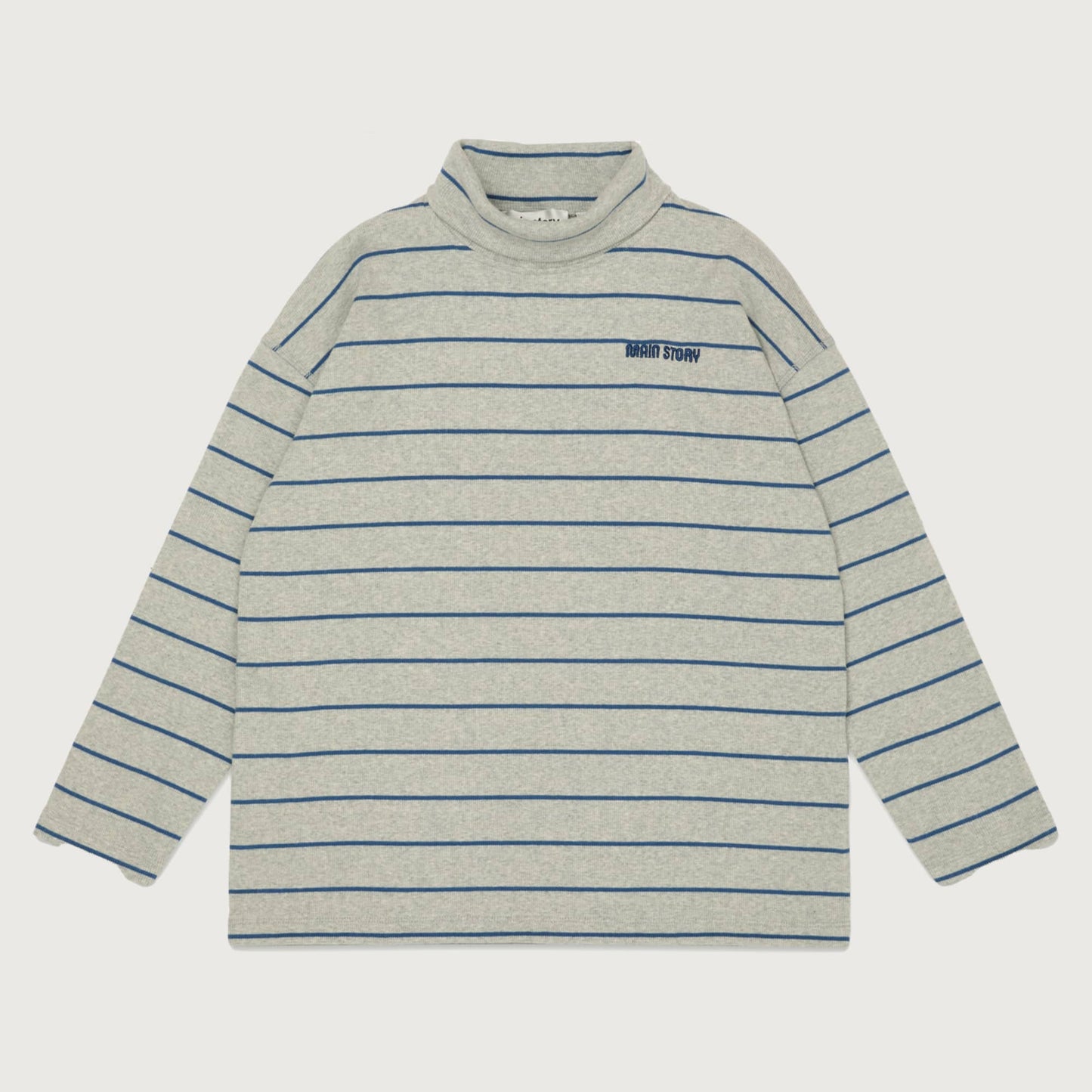 Main Story Roll neck rib top melange stripe