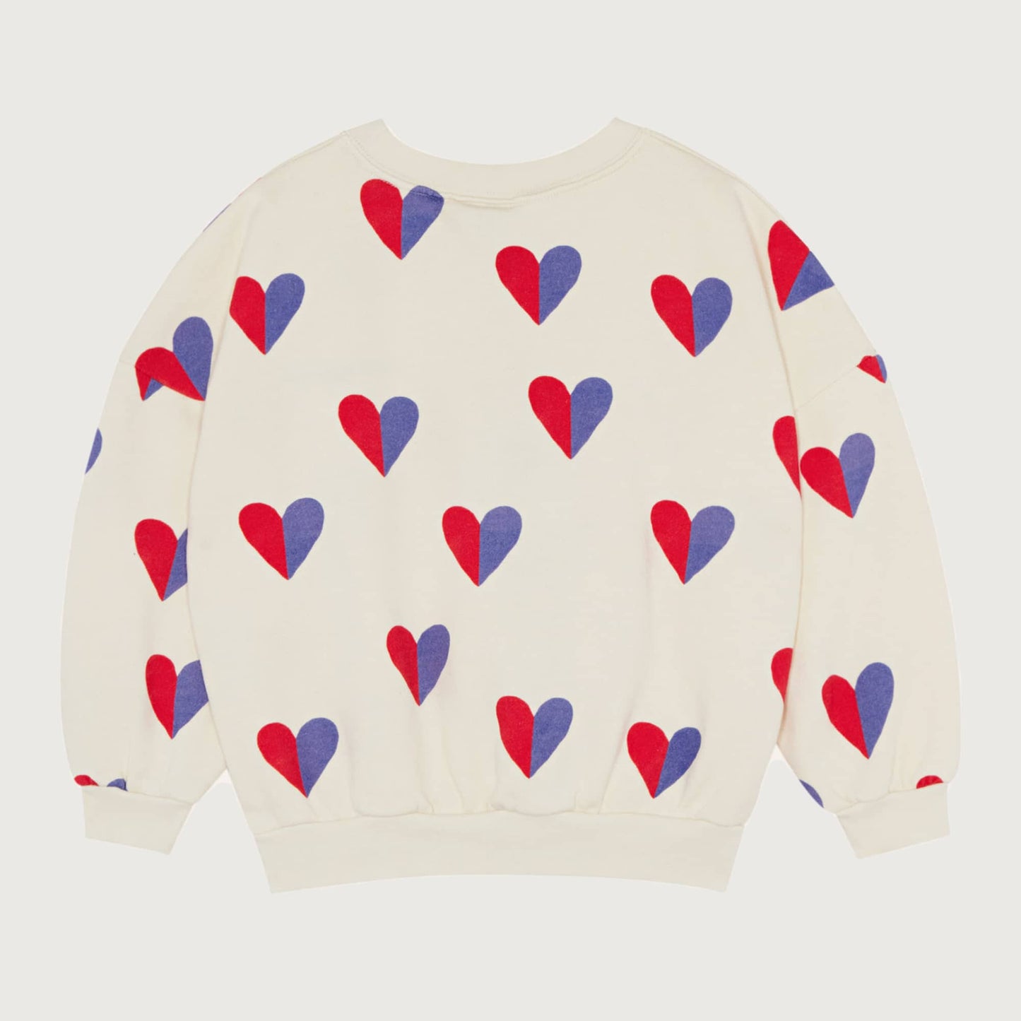 The Campamento Bicolor HEARTS sweatshirt ecru
