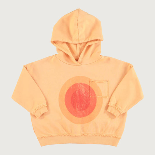 Piupiuchick hooded sweatshirt with MULTICOLOR CIRCLES print peach