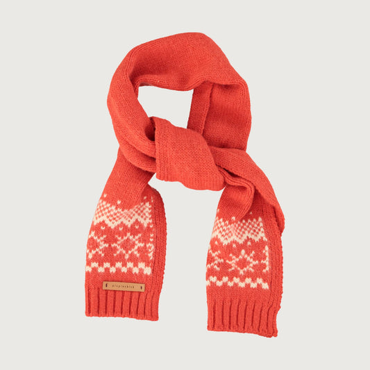 Piupiuchick Jacquard knitted scarf red
