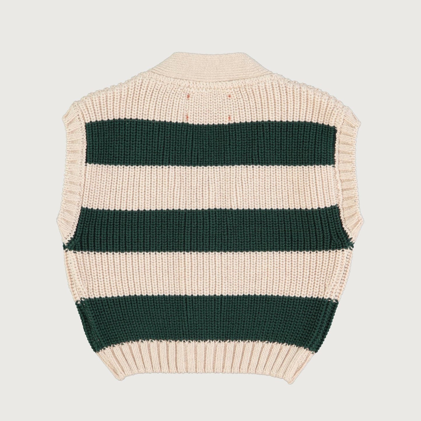 Piupiuchick knitted waistcoat ECRU & GREEN