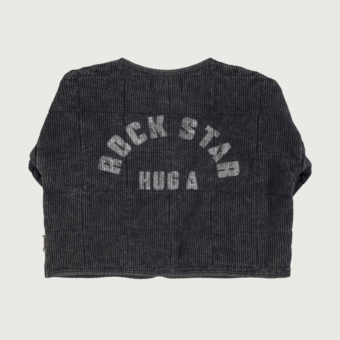 Piupiuchick Padded jacket washed black with ROCK STAR print
