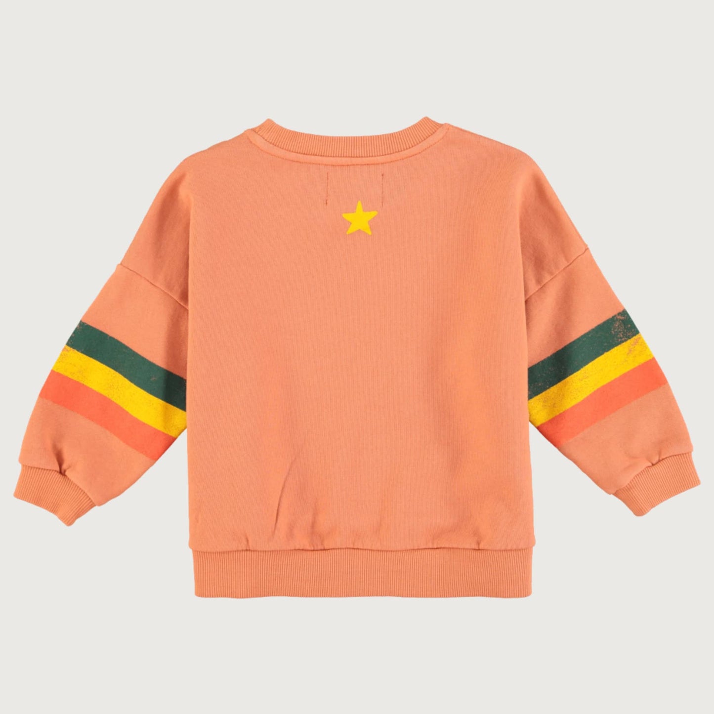 Piupiuchick peach sweatshirt with MULTICOLOR STRIPES