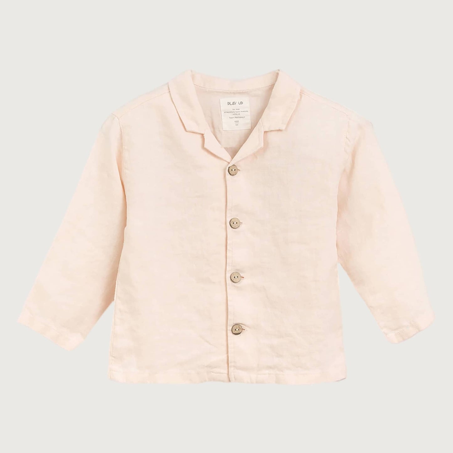 Play Up Linen shirt with coconut shell buttons / 10Y