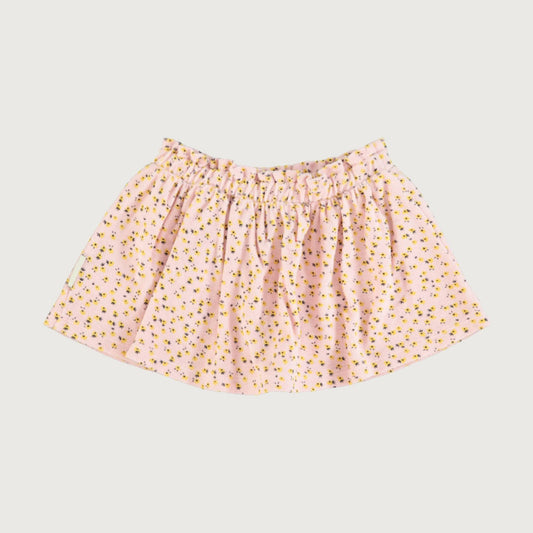 Piupiuchick short skirt light pink with yellow flowers
