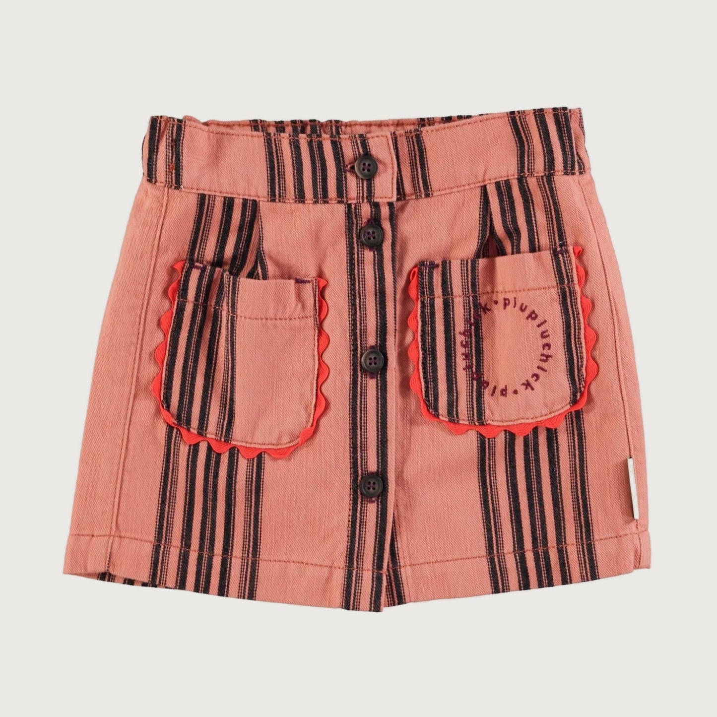 Piupiuchick Short skirt pink with BLACK STRIPES