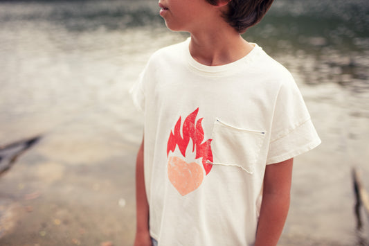 Piupiuchick HEART T-shirt ecru
