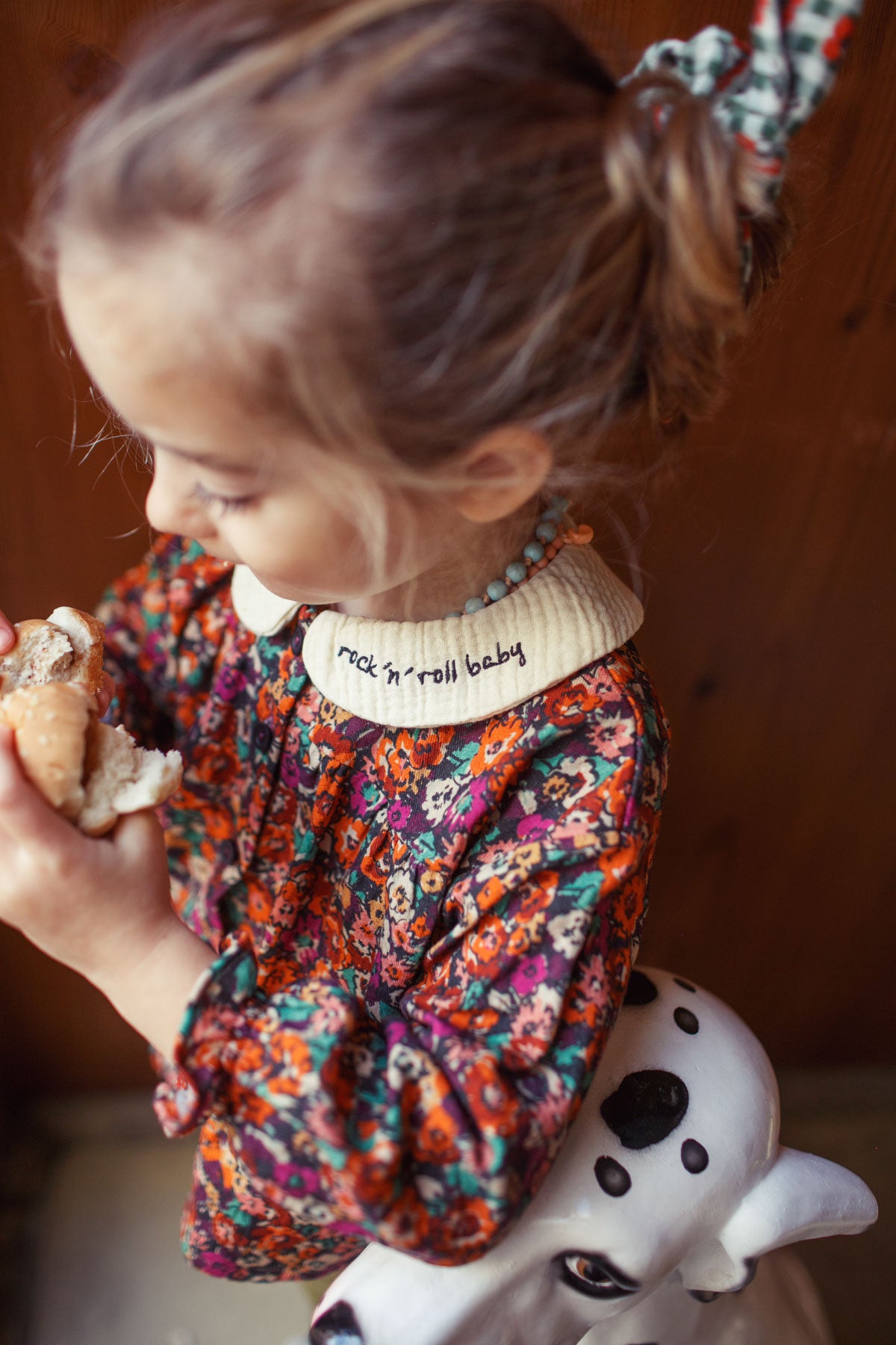 Piupiuchick Peter pan collar blouse multicolor flowers / 4Y
