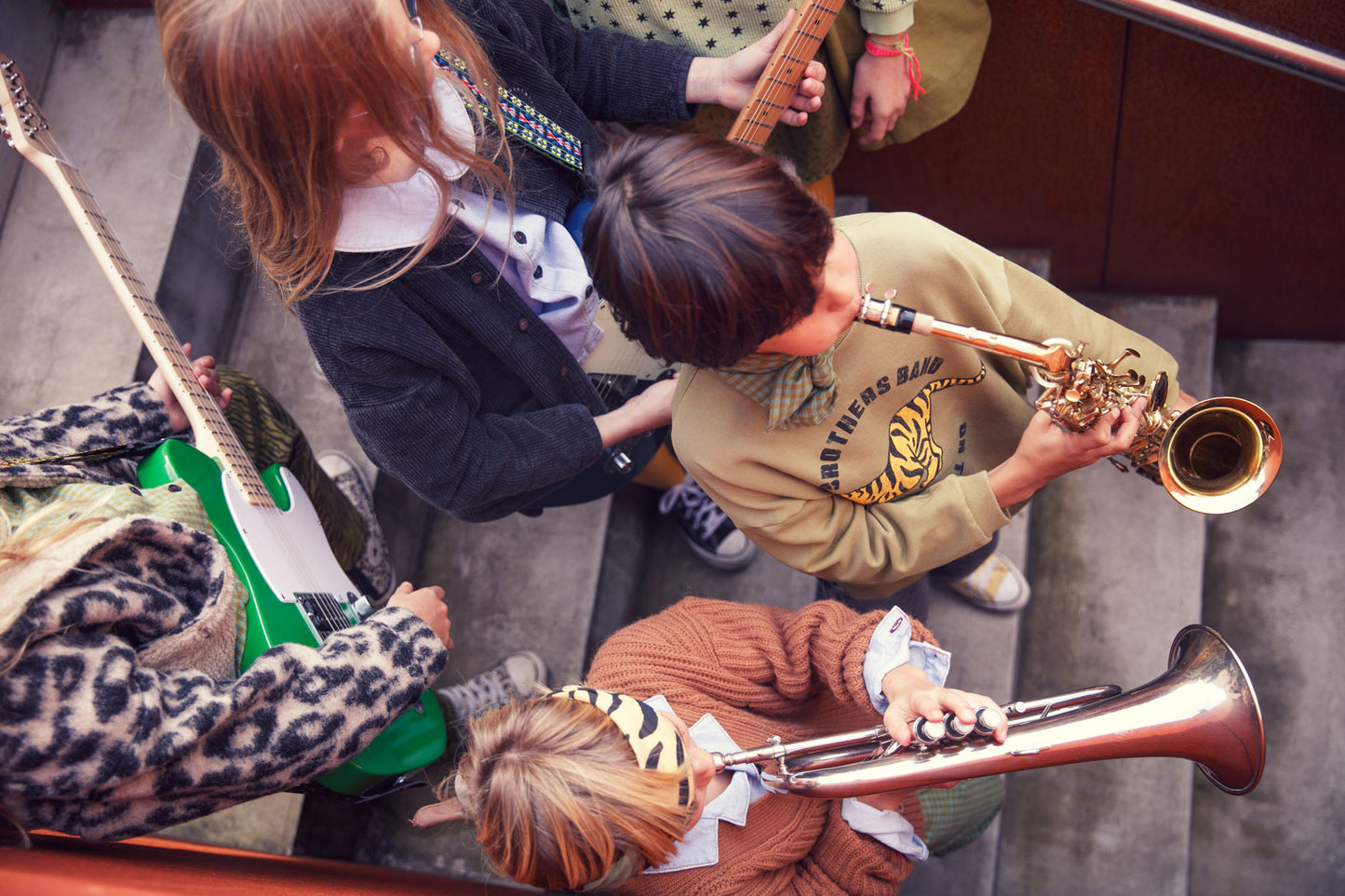 Piupiuchick Sweatshirt olive green with TIGER print