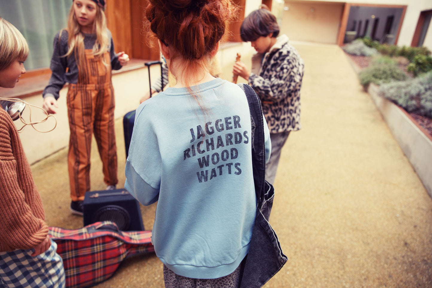 Piupiuchick Sweatshirt blue with ROCK STARS print