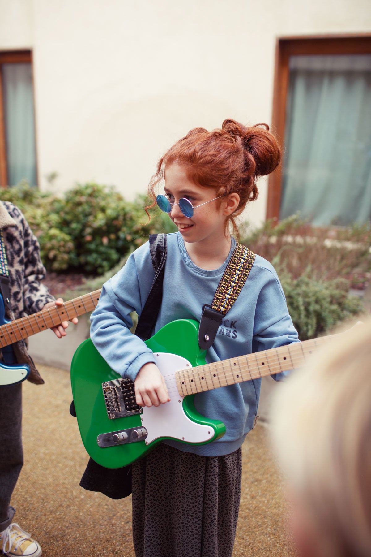 Piupiuchick Sweatshirt blue with ROCK STARS print