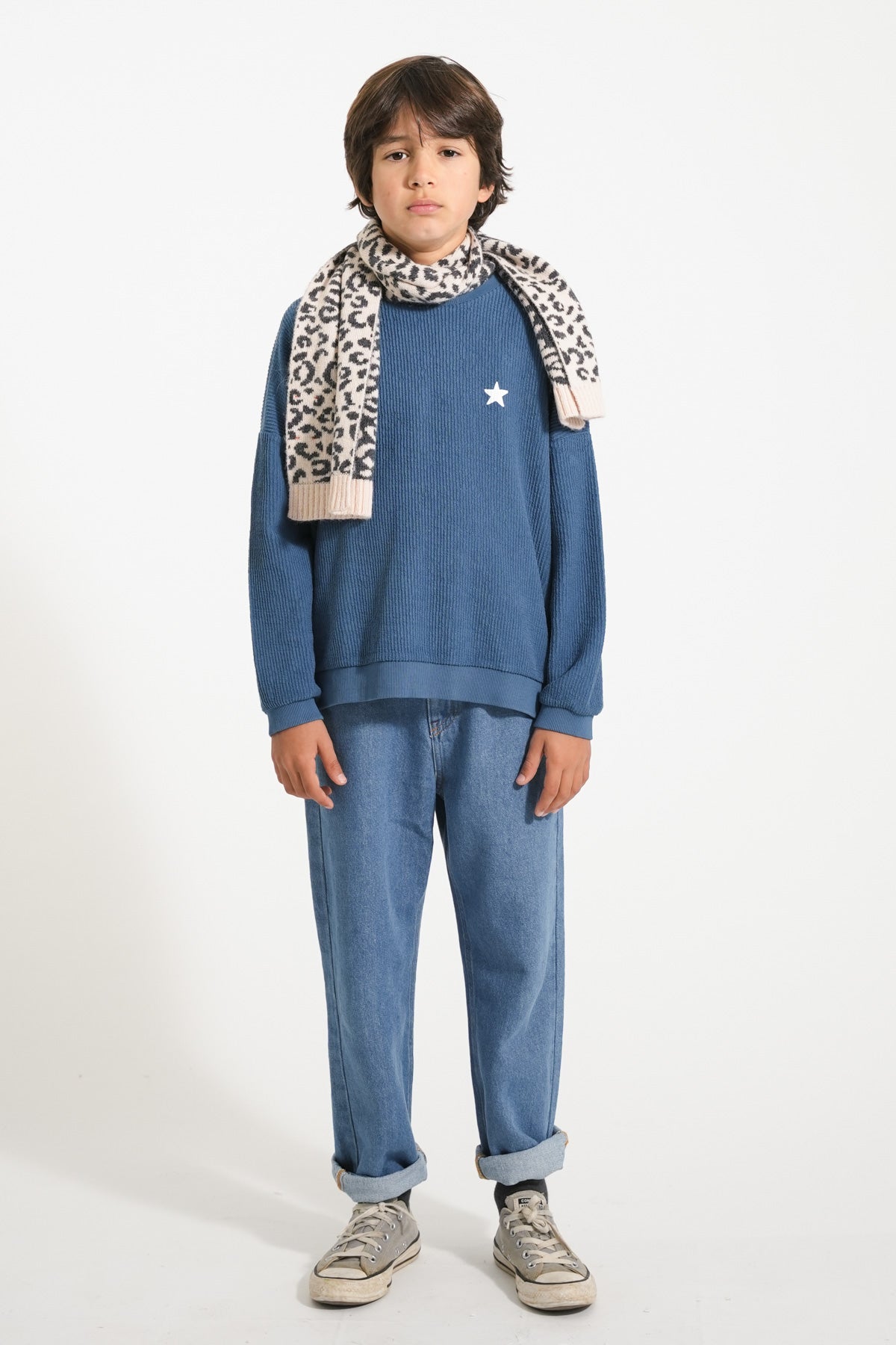 Piupiuchick Unisex trousers washed navy denim