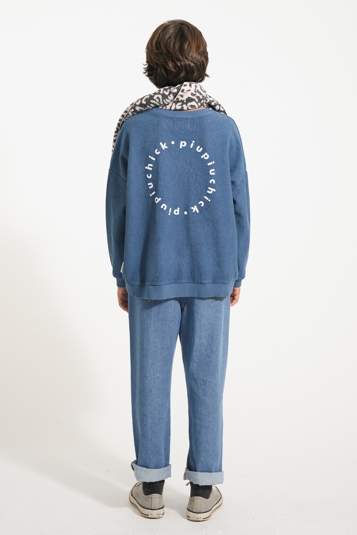 Piupiuchick Unisex trousers washed navy denim