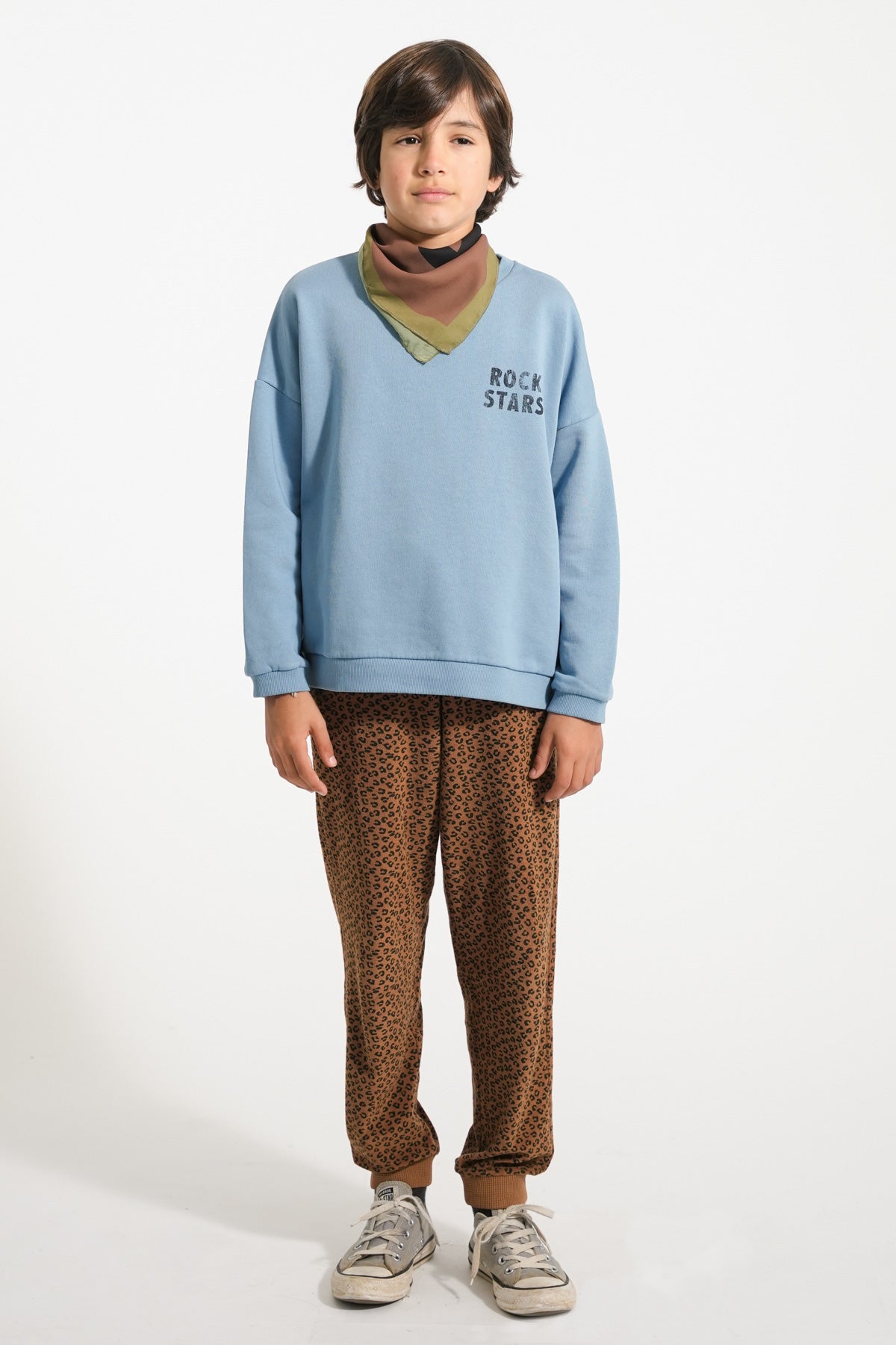 Piupiuchick Sweatshirt blue with ROCK STARS print