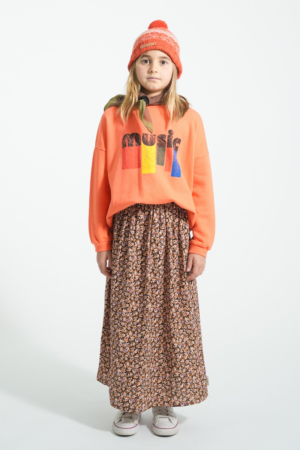 Piupiuchick Sweatshirt orange with MUSIC print