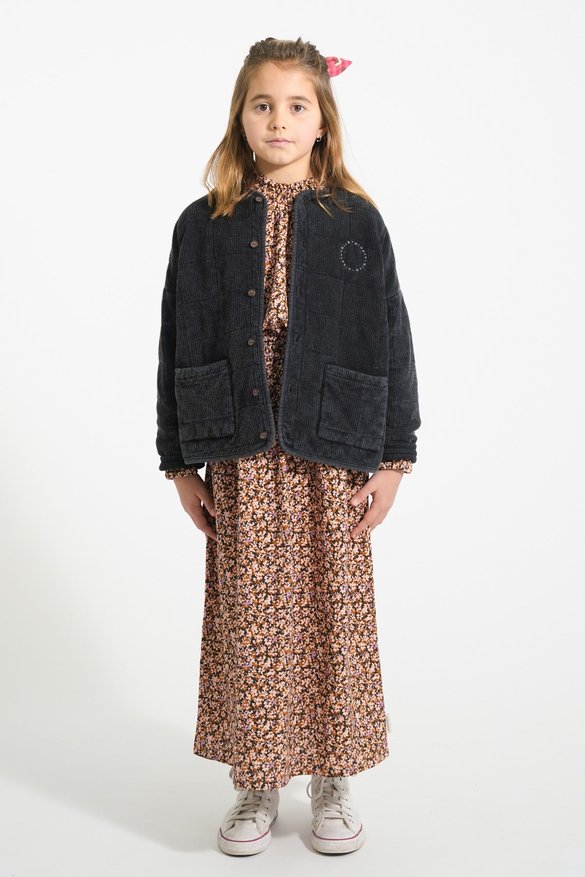 Piupiuchick Padded jacket washed black with ROCK STAR print