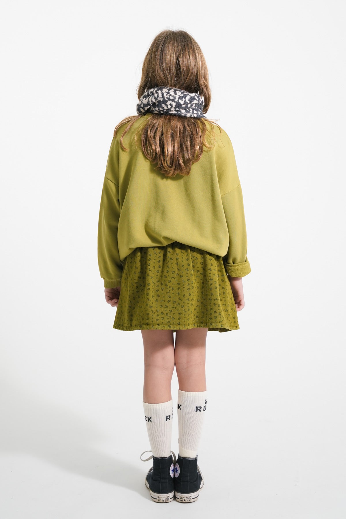 Piupiuchick Sweatshirt olive green with TIGER print