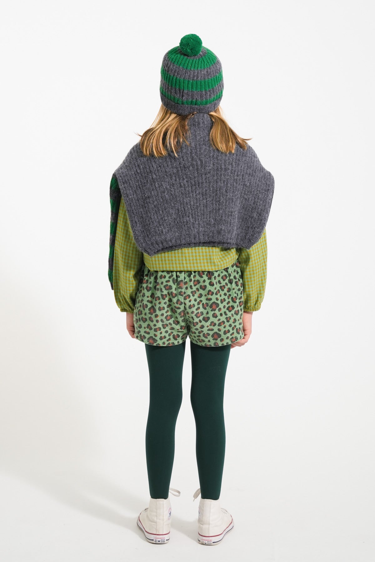 Piupiuchick GREEN shorts with animal print