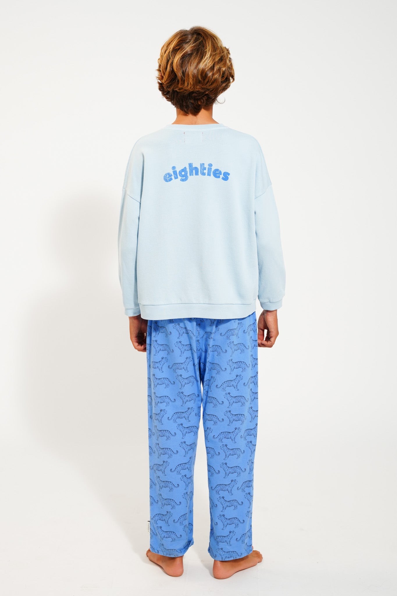 Piupiuchick light blue sweatshirt with MULTICOLOR WAVE print