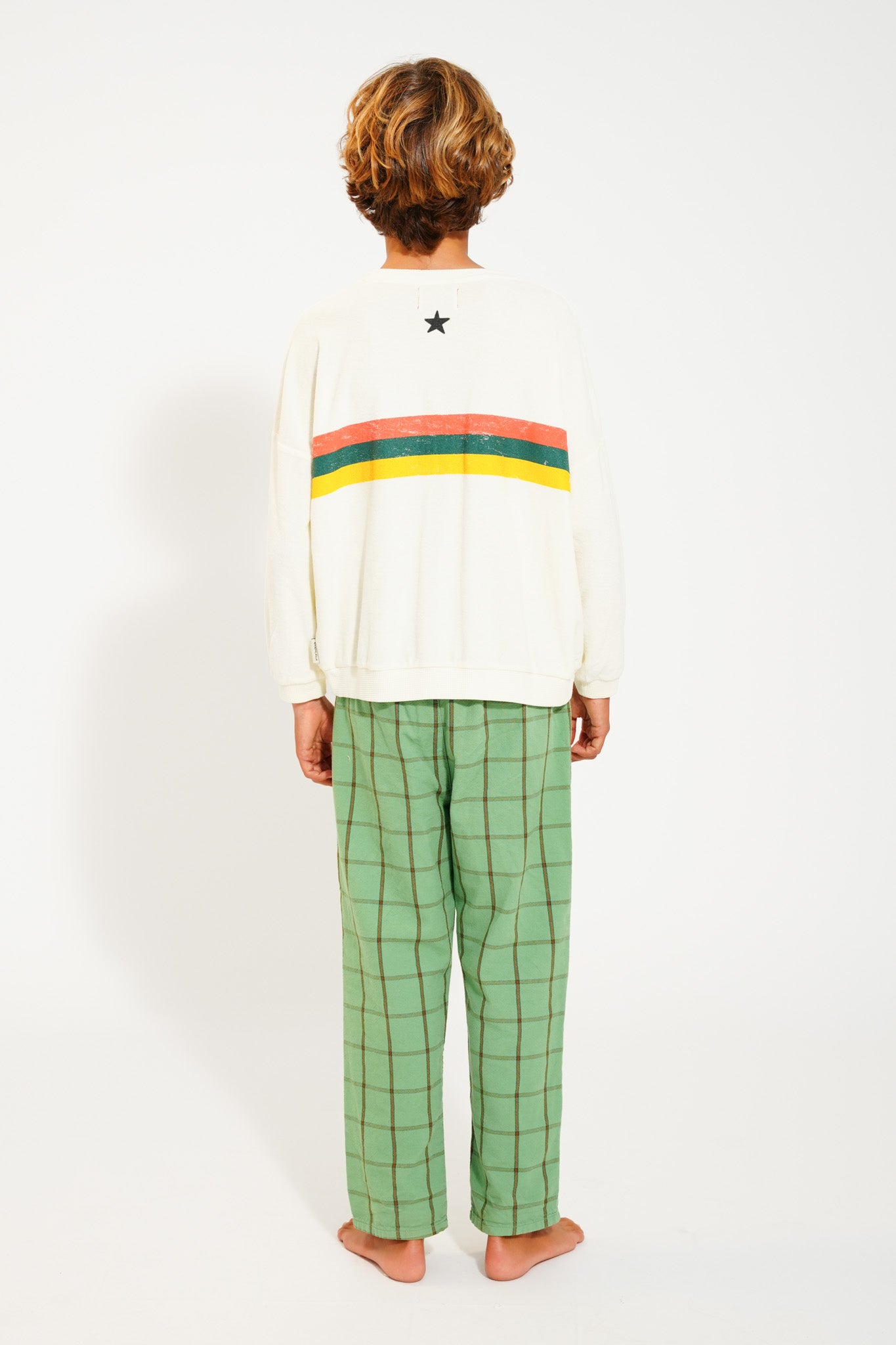 Piupiuchick ecru sweatshirt with multicolor STRIPES print