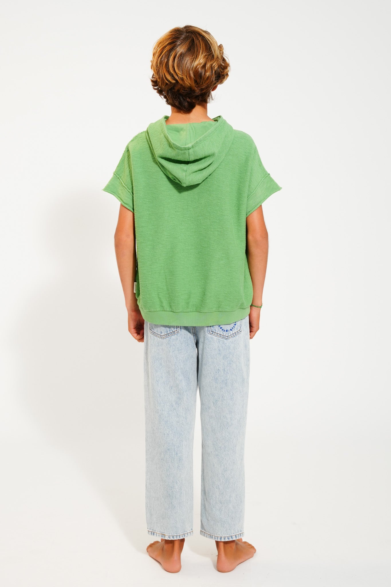 Piupiuchick sleeveless hooded sweatshirt green with MULTICOLOR CAMP print