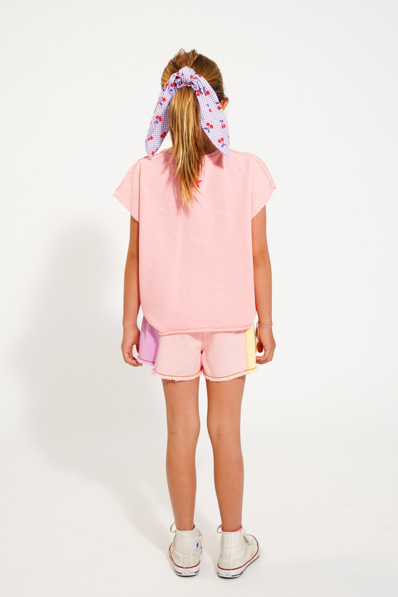 Piupiuchick shorts with fringes MULTICOLOR PASTELS