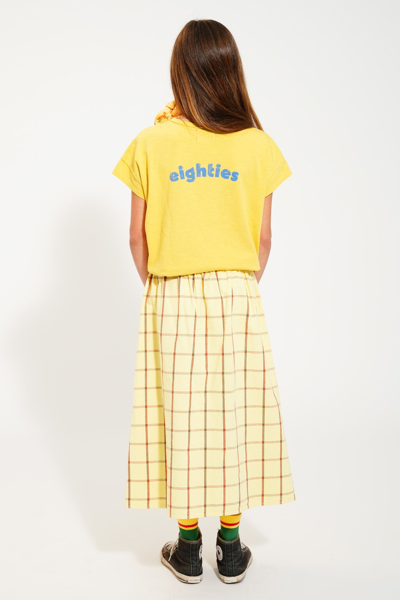 Piupiuchick yellow T-shirt with MULTICOLOR WAVE print