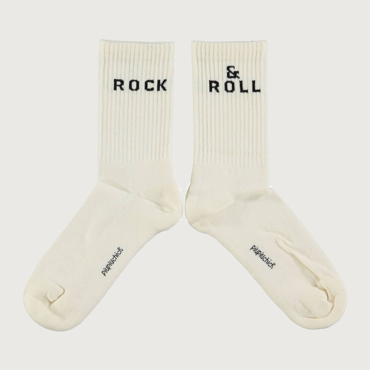 Piupiuchick Socks ecru with ROCK 'N ROLL