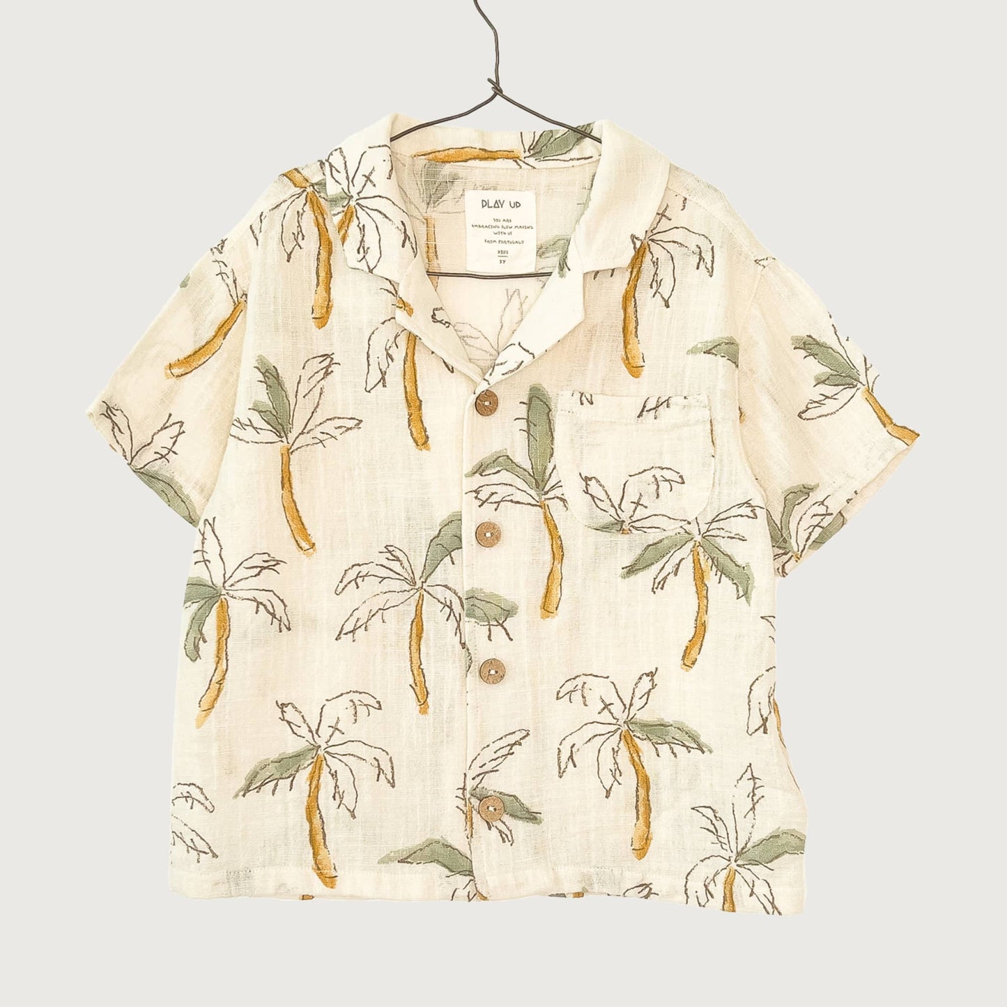 Play Up Printed Woven Shirt Ecru / 10Y