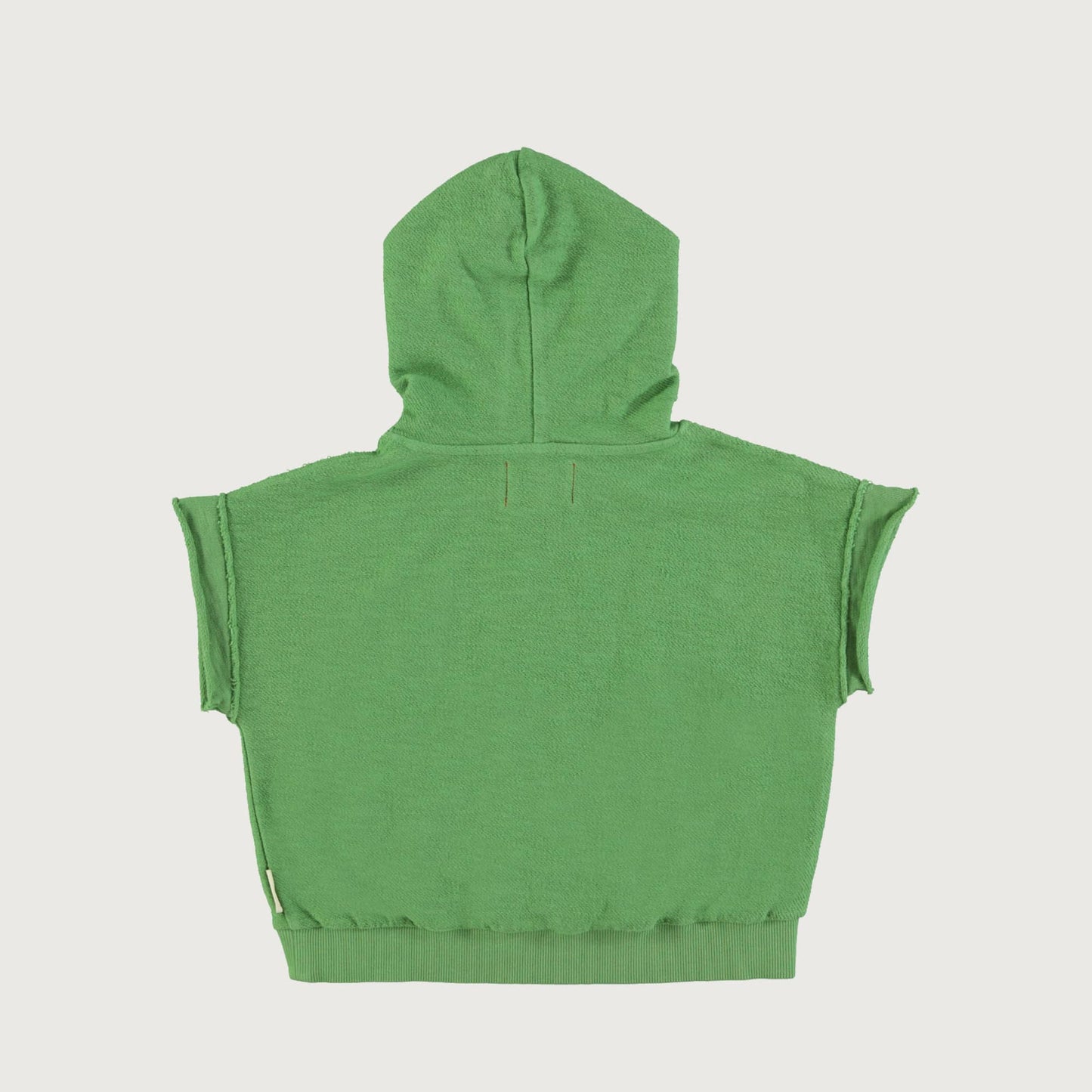 Piupiuchick sleeveless hooded sweatshirt green with MULTICOLOR CAMP print / 6Y
