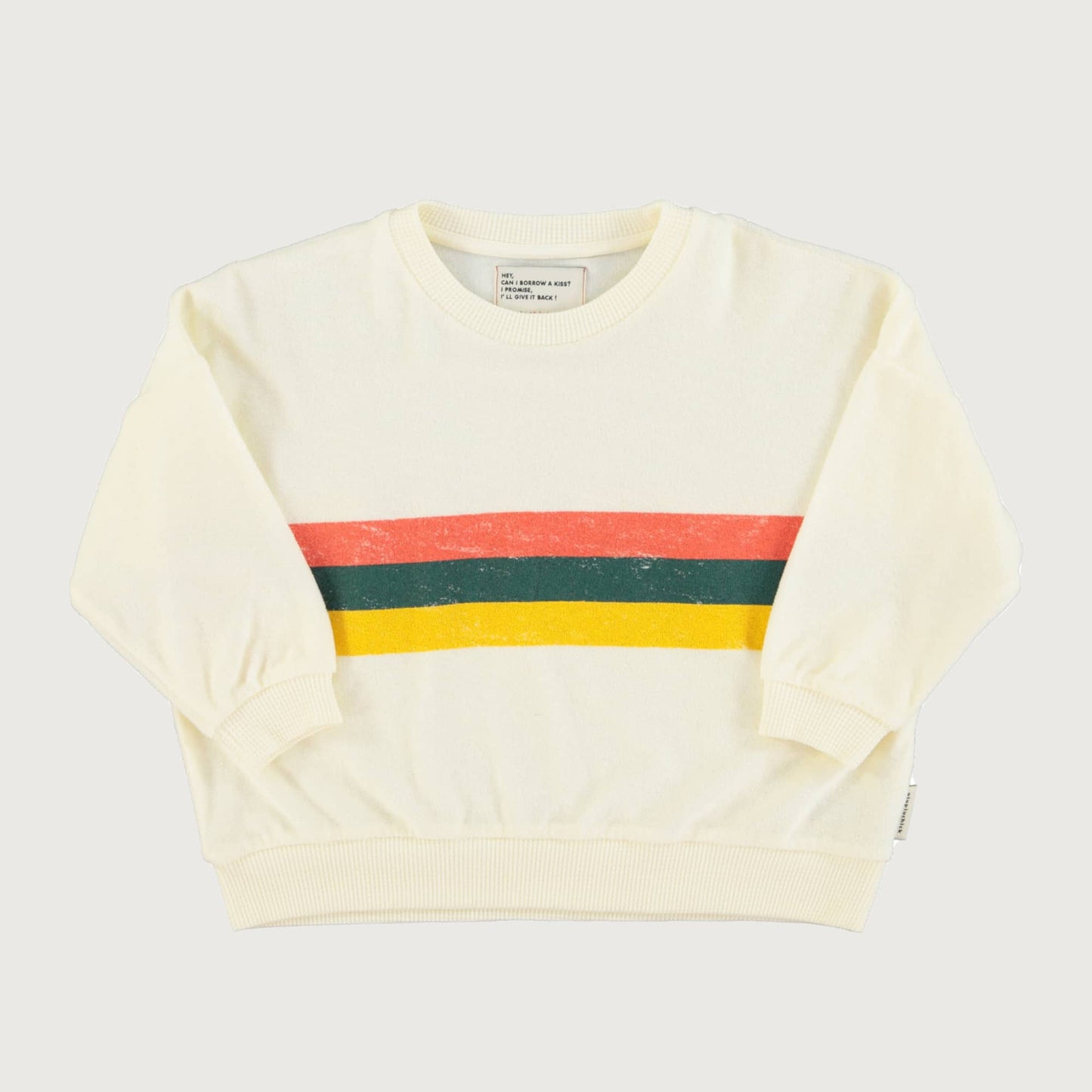 Piupiuchick ecru sweatshirt with multicolor STRIPES print
