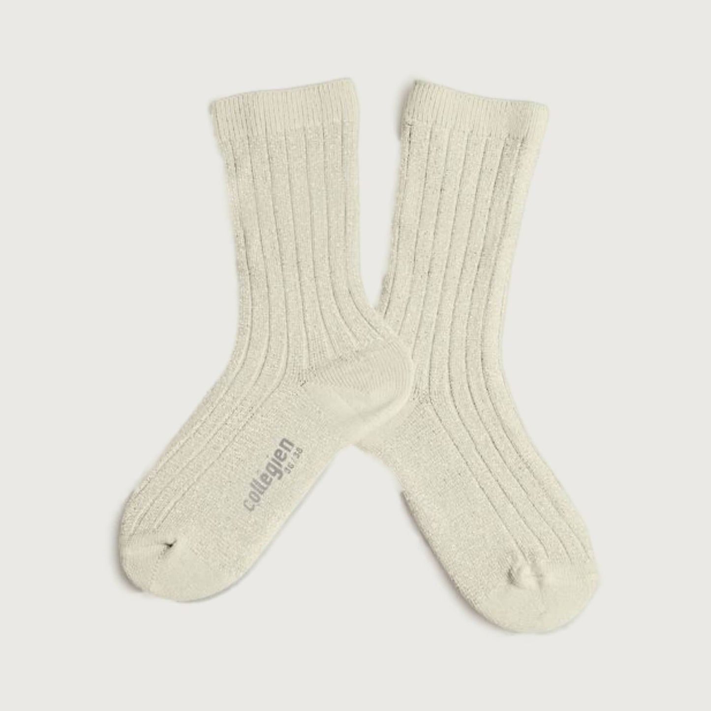 Collégien Victoire Glitter ribbed crew socks DOUX AGNEAUX