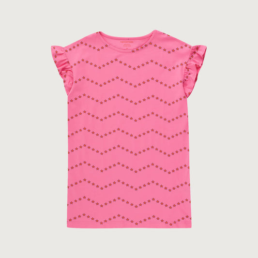 Tinycottons Zigzag Dress dark pink