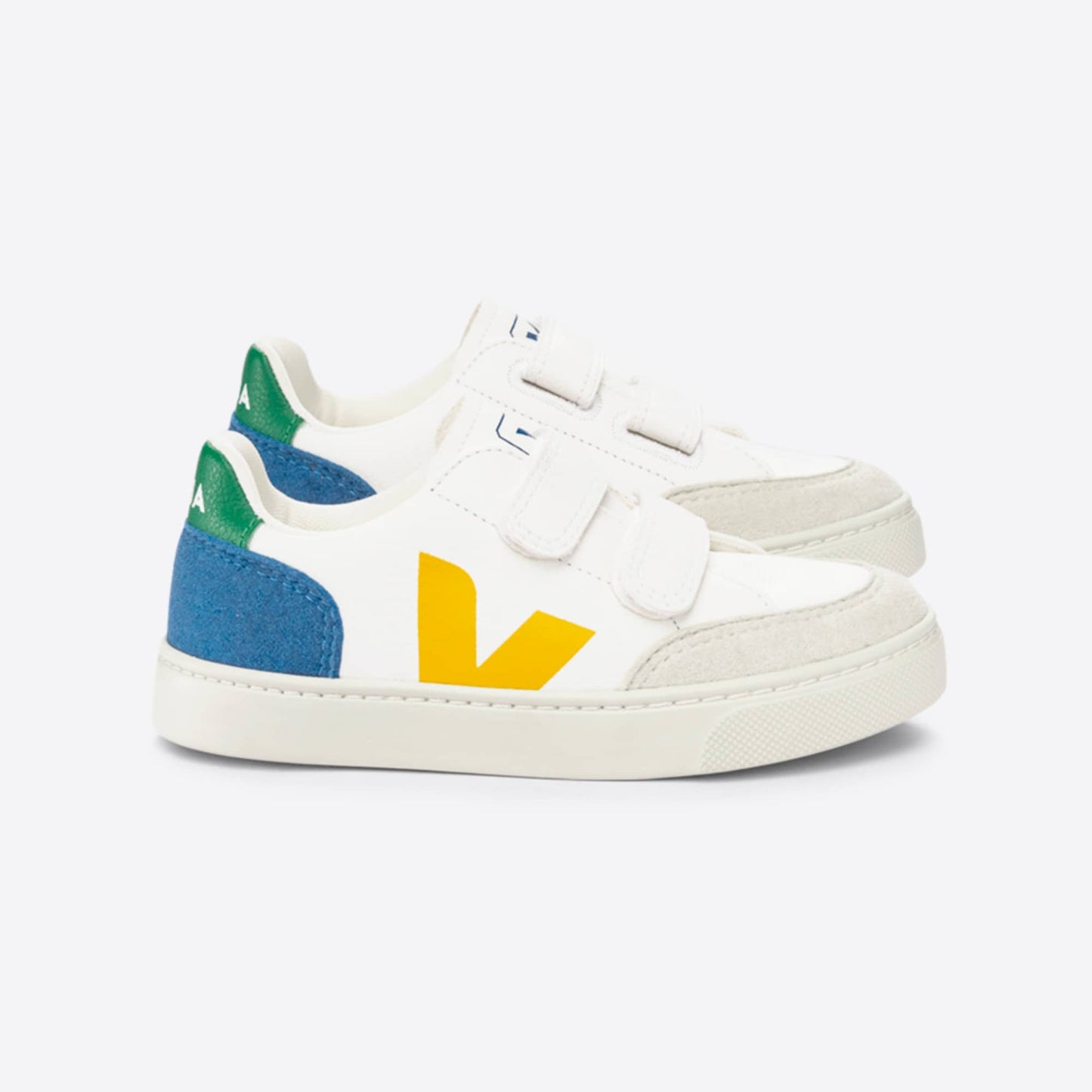 Veja V-12 CHROMEFREE LEATHER EXTRA WHITE MULTICO INDIGO / size 33