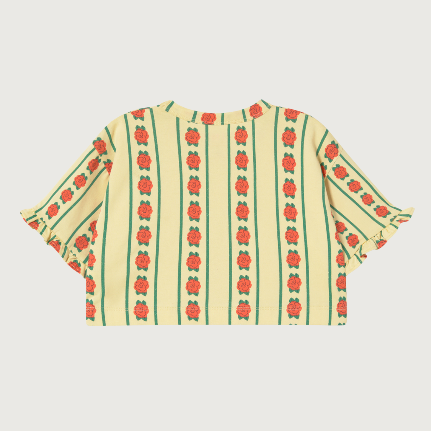 Tinycottons Rose pattern crop dusty yellow