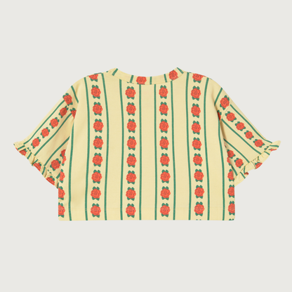 Tinycottons Rose pattern crop dusty yellow