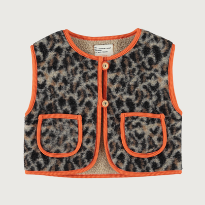 Piupiuchick Waistcoat grey animal print