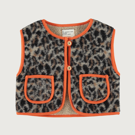 Piupiuchick Waistcoat grey animal print