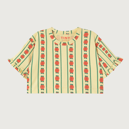 Tinycottons Rose pattern crop dusty yellow