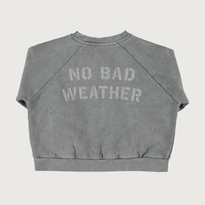 Piupiuchick Sweatshirt grey with sun & cloud print