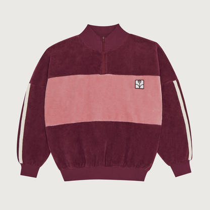 The Campamento Burgundy color block sweatshirt