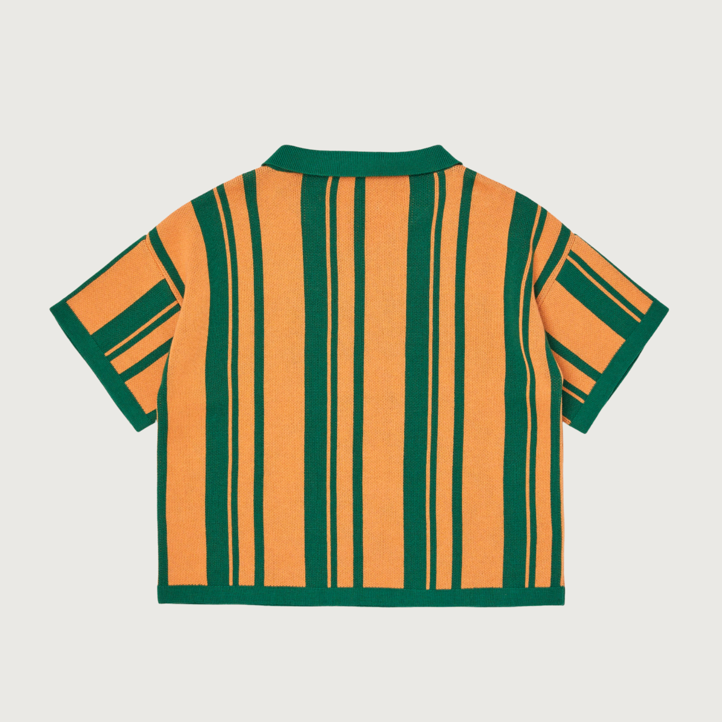 Main Story Short polo green peach knit