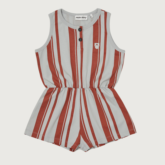 Main Story Playsuit pearl blue stripe jersey