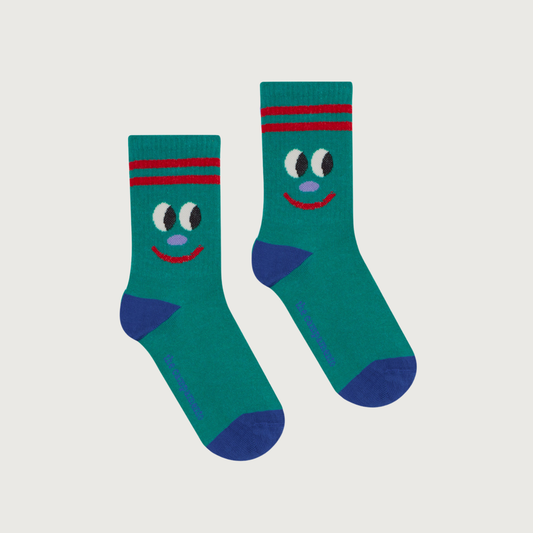 The Campamento Smiling face socks green