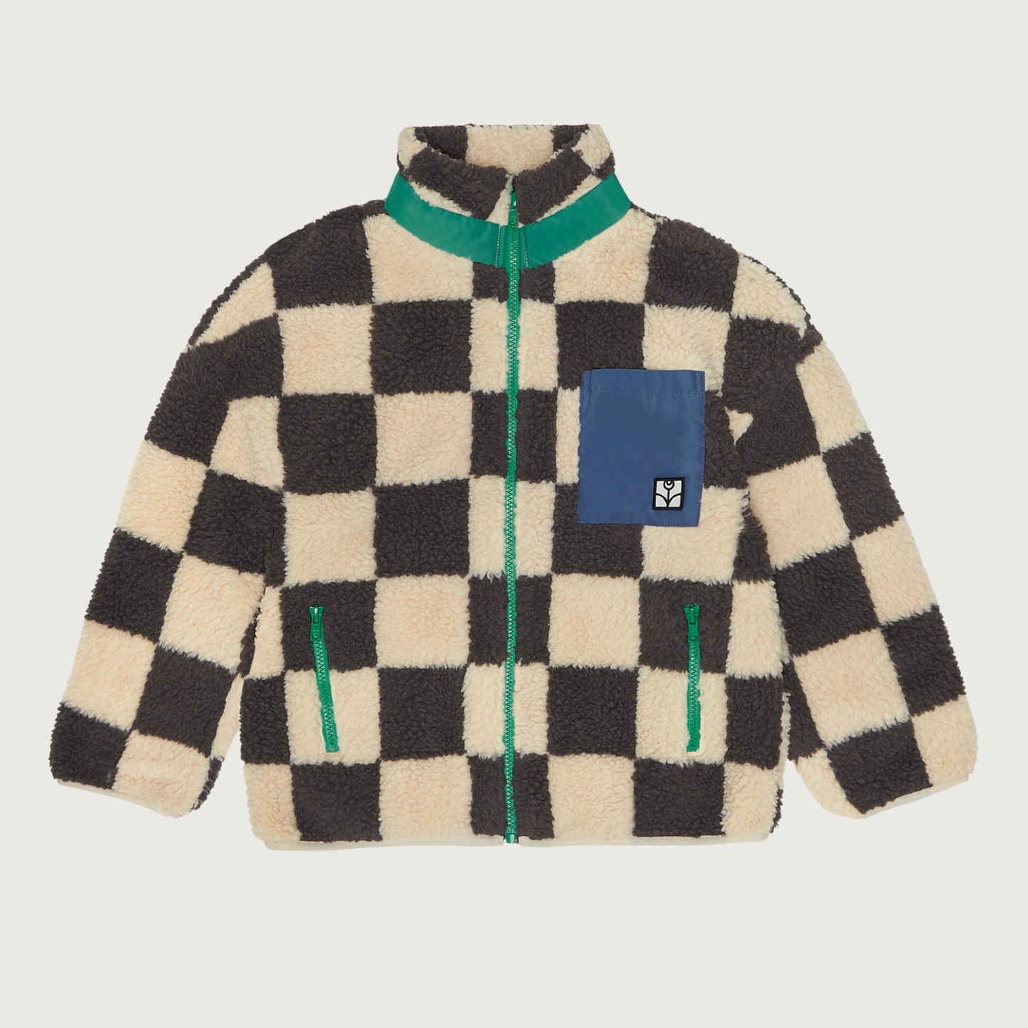 The Campamento Checked teddy jacket ecru