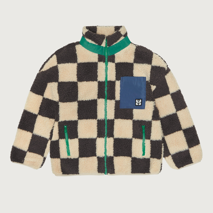 The Campamento Checked teddy jacket ecru
