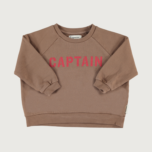 Piupiuchick Sweatshirt brown with CAPTAIN print