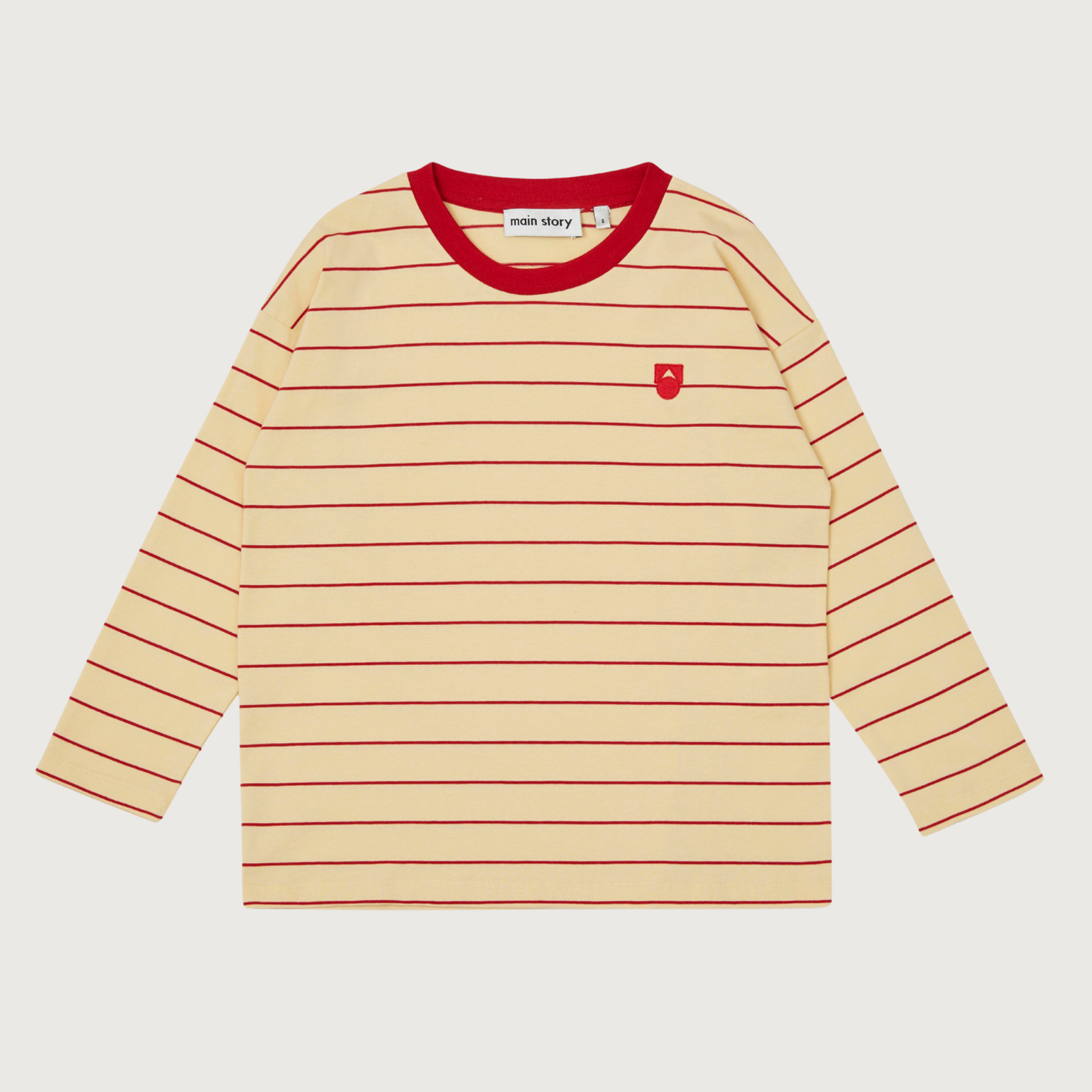 Main Story Long sleeve tee banana crêpe stripe jersey